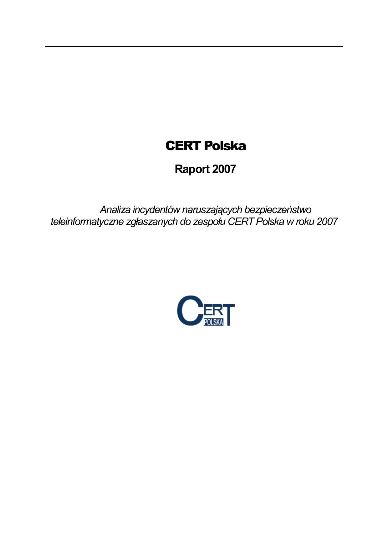 raport CERT Polska 2007